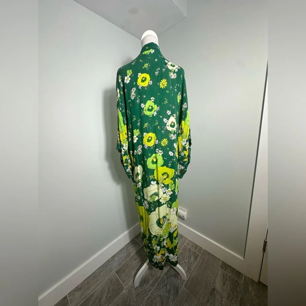Free People Hidden Hills Floral Boho  Maxi Kimono Duster - Picture 10 of 15